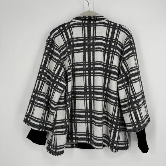 Ali Miles sweater PXL black white check artsy oversized office career work - Picture 6 of 6